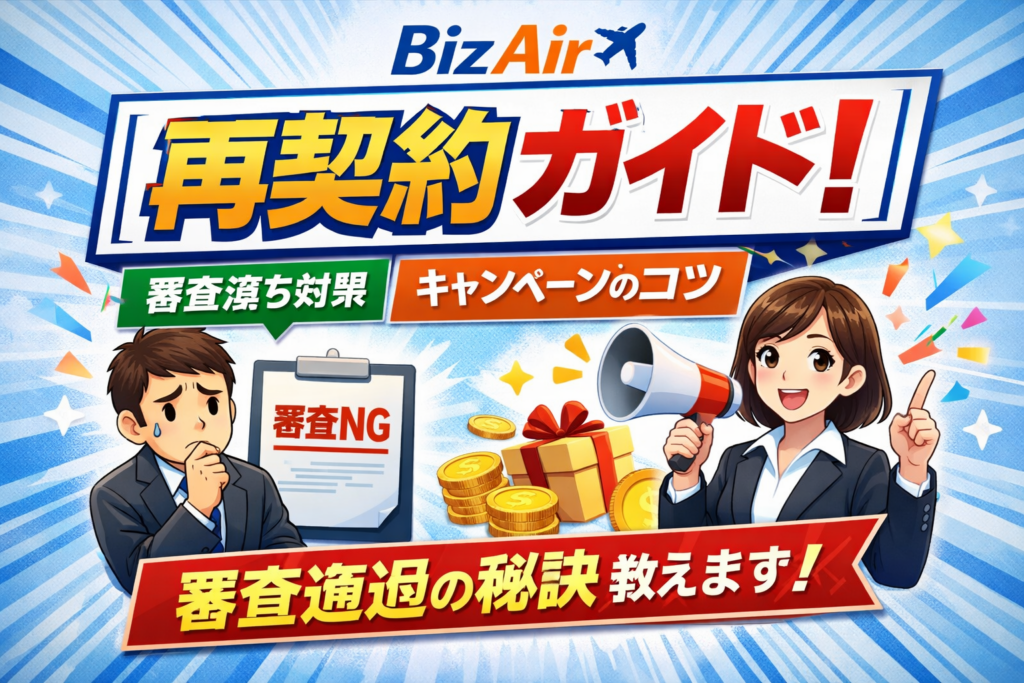 BizAirの再契約ガイド！審査落ち対策やキャンペーン